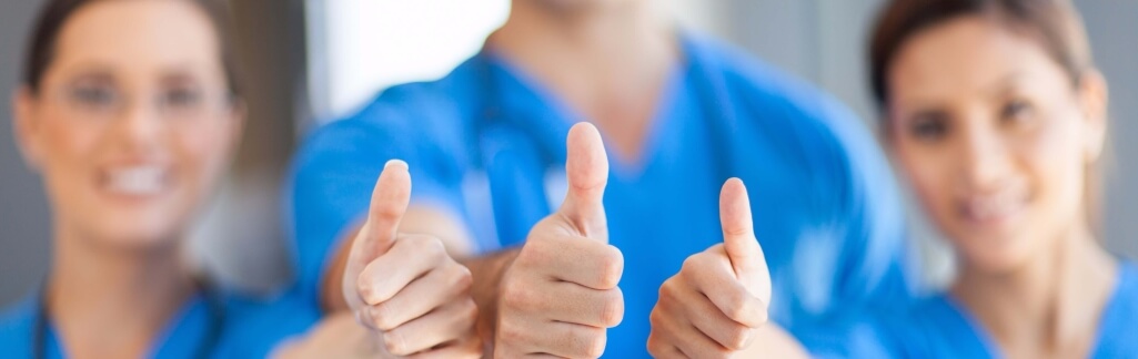 Thumbs Up Scrubs folks – Banner Size
